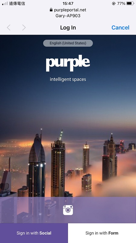 a screenshot of Purple WiFi Social Media